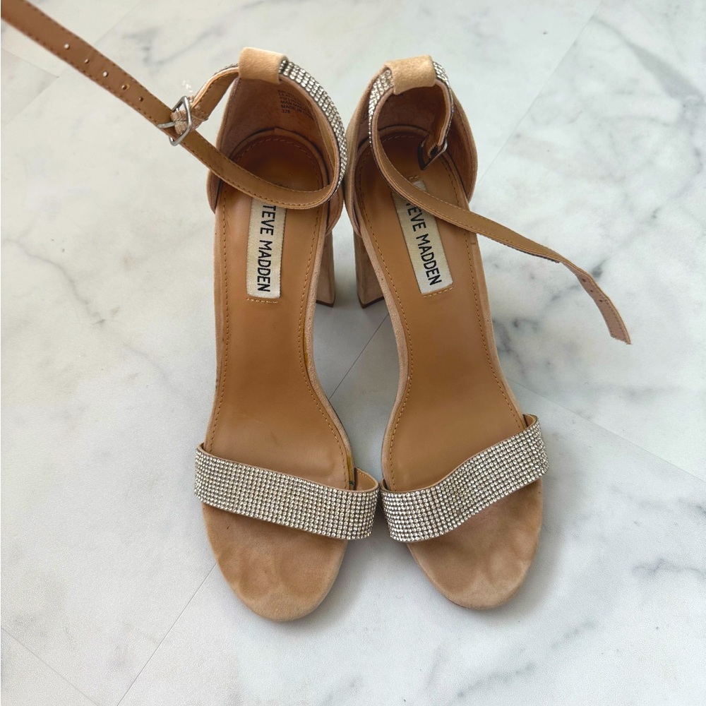 Steve Madden Tan Rhinestone Women's Kalina Sandals